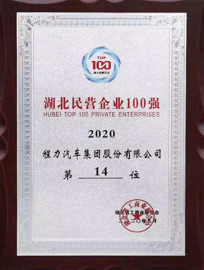 湖北省民營企業(yè)100強(qiáng)第19位