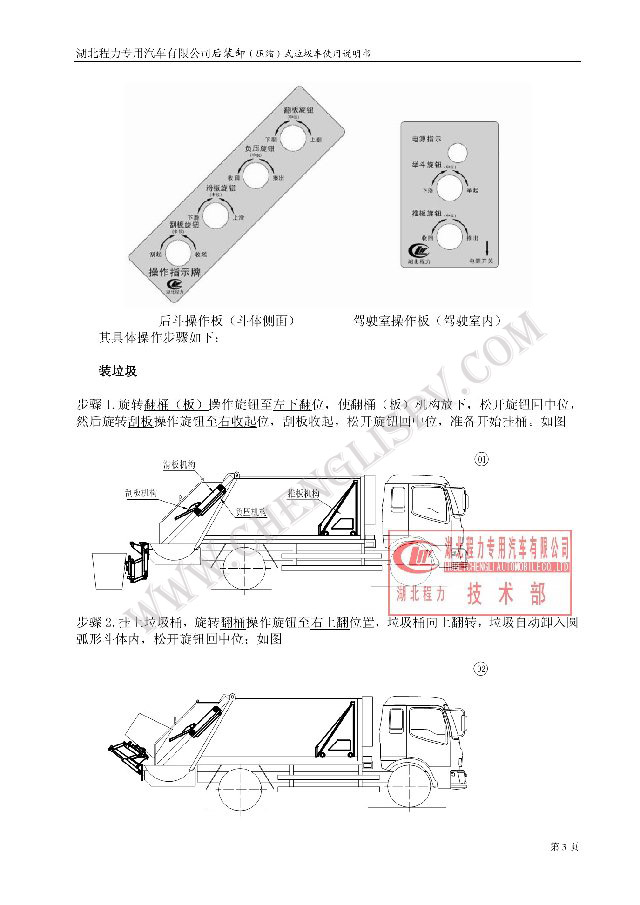 后裝（壓縮式）垃圾車使用說明書